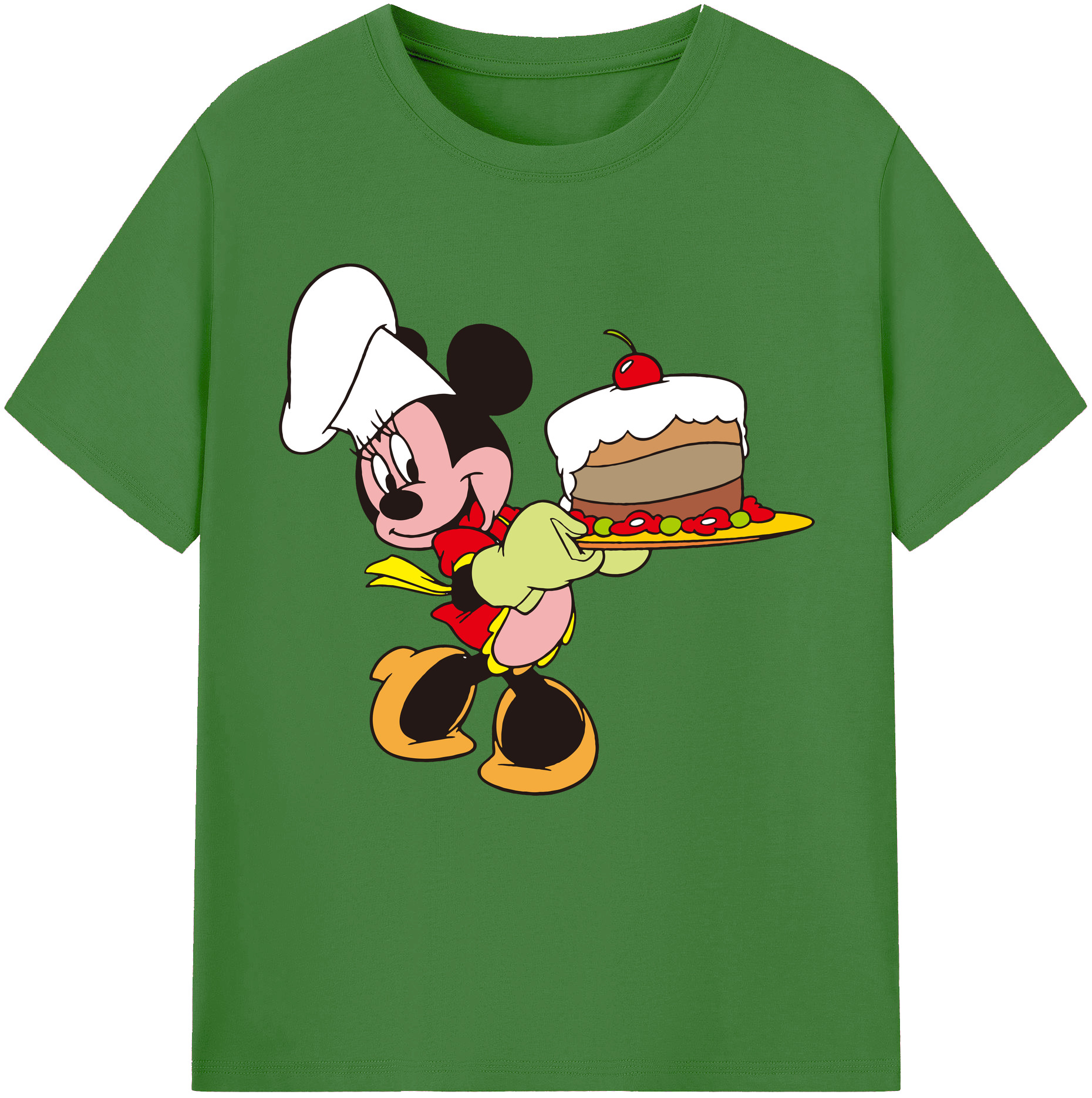 （画像用） ミッキーマウス Mickey Mouse レディースカジュアルプリントTシャツ（綿100％）